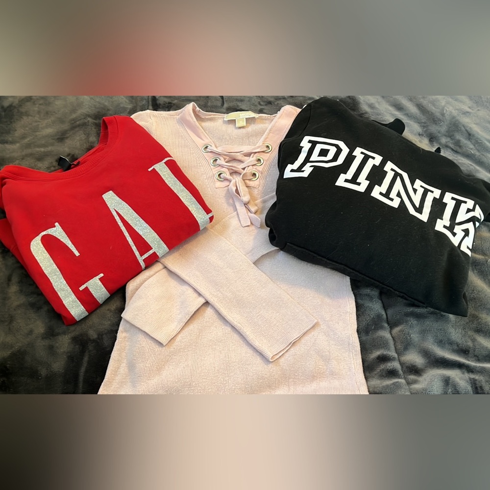 Lot of 3 tops. Michael Kors M, Gap S and Pink M